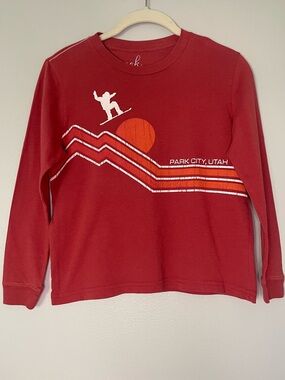 Peek Red Long Sleeve Snowboard Graphic T-Shirt